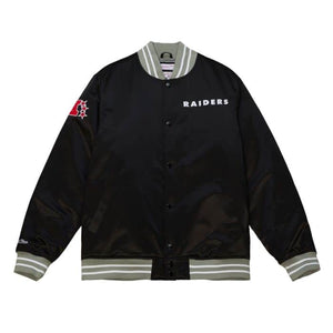 Oakland Raiders NFL Heavyweight Satin Jacke schwarz - STADIUMDREAMS