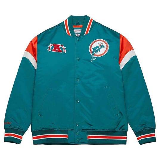 Miami Dolphins NFL Heavyweight Satin Jacke türkis - STADIUMDREAMS