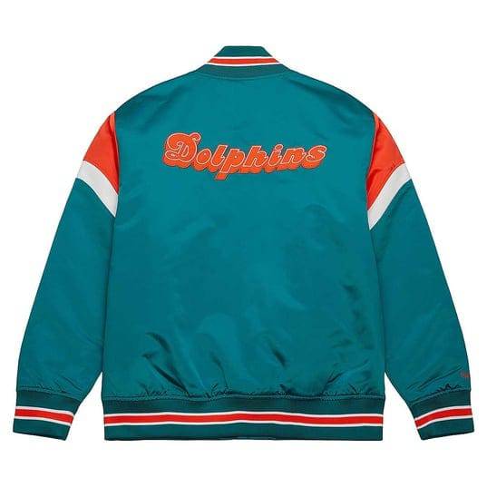 Miami Dolphins NFL Heavyweight Satin Jacke türkis - STADIUMDREAMS