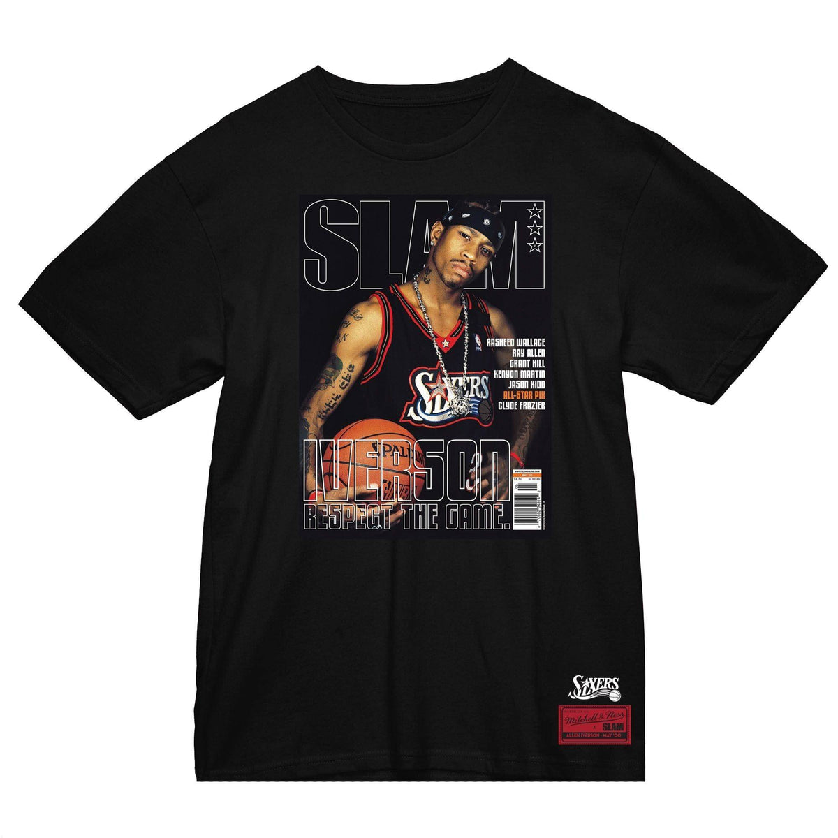 Philadelphia 76ers Allen Iverson NBA Slam Cover T-Shirt - STADIUMDREAMS