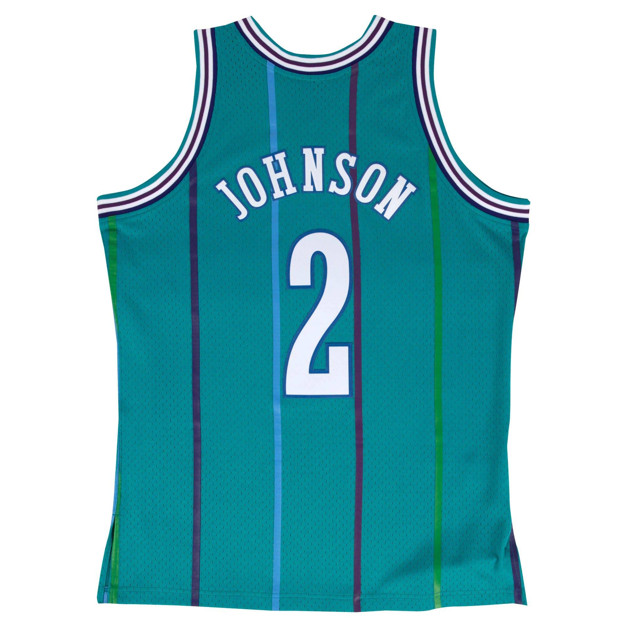 Charlotte Hornets Larry Johnson NBA Swingman Trikot 1992-1993 türkis - STADIUMDREAMS