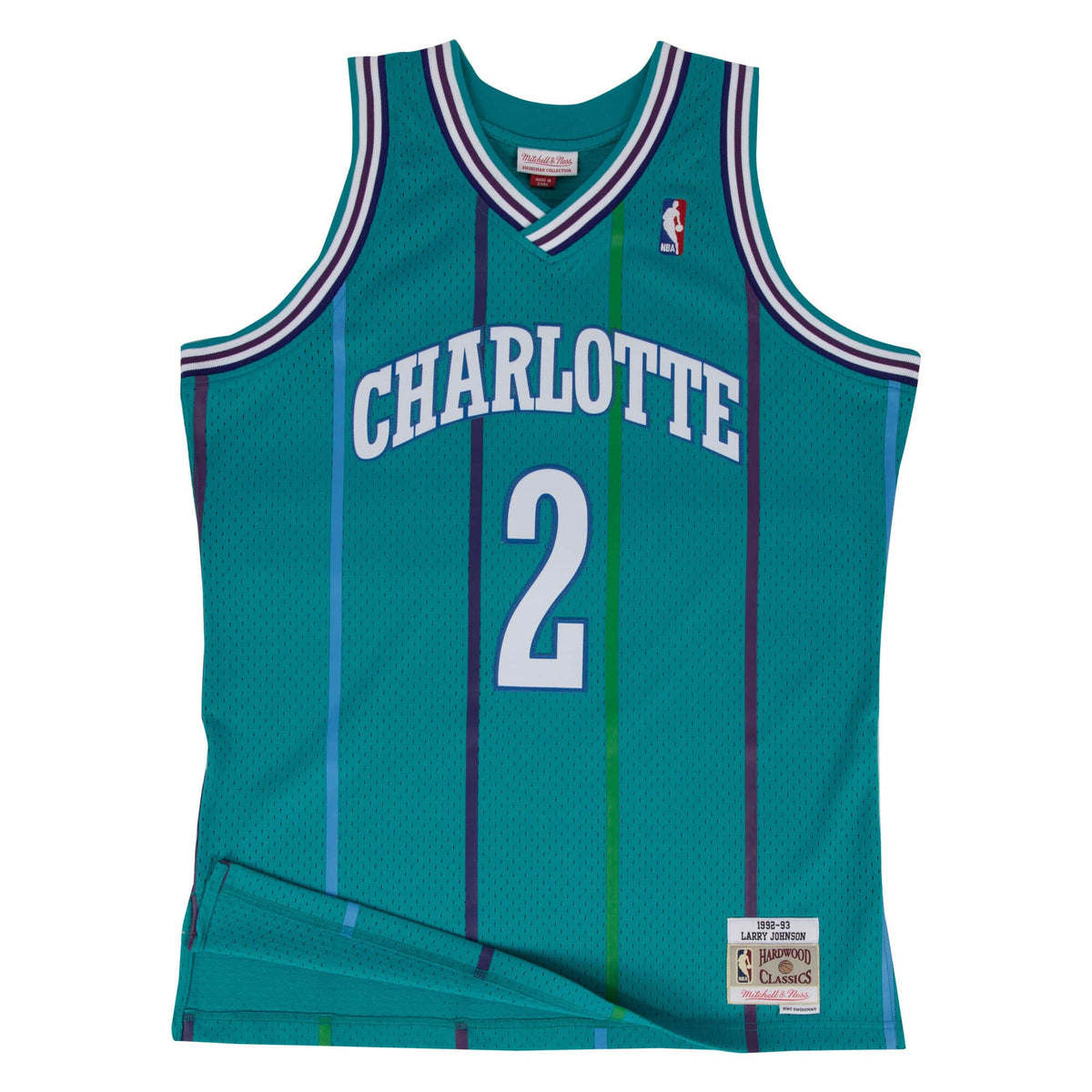 Charlotte Hornets Larry Johnson NBA Swingman Trikot 1992-1993 türkis - STADIUMDREAMS