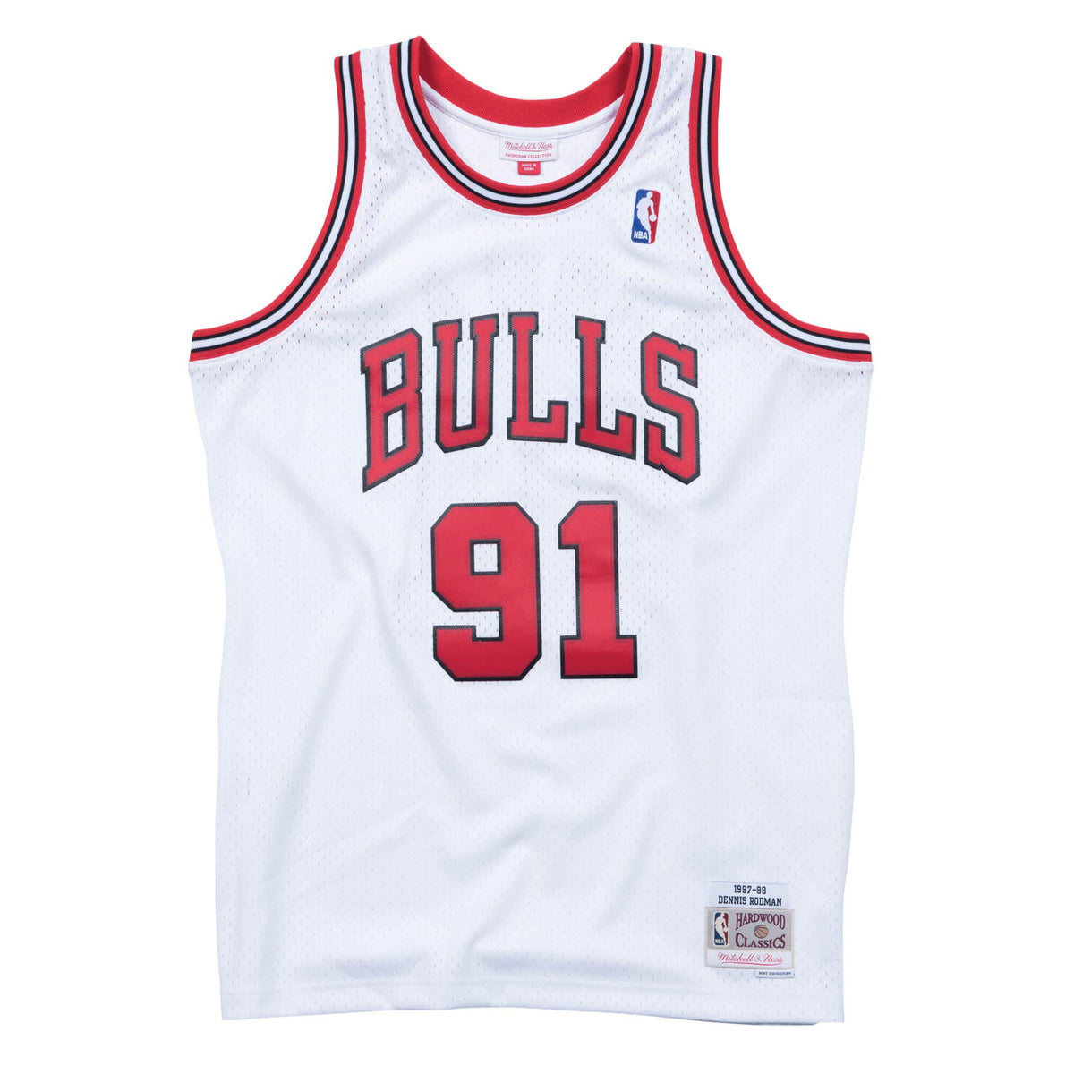 Chicago Bulls Dennis Rodman NBA Swingman Trikot 1997-1998 weiss - STADIUMDREAMS