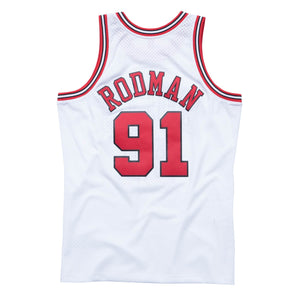 Chicago Bulls Dennis Rodman NBA Swingman Trikot 1997-1998 weiss - STADIUMDREAMS