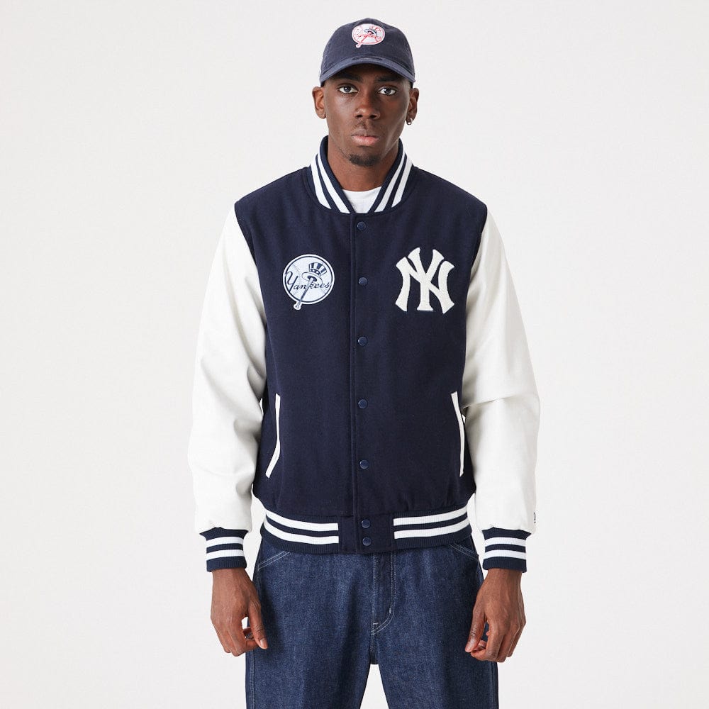 New York Yankees MLB Wordmark Varsity College Jacke navy - STADIUMDREAMS