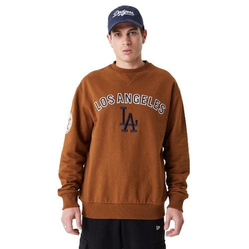 Los Angeles Dodgers MLB Large Logo Oversized Crewneck Sweatshirt beige - STADIUMDREAMS