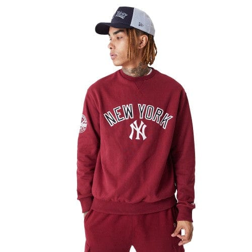 New York Yankees MLB Large Logo Oversized Crewneck Sweatshirt rot - STADIUMDREAMS