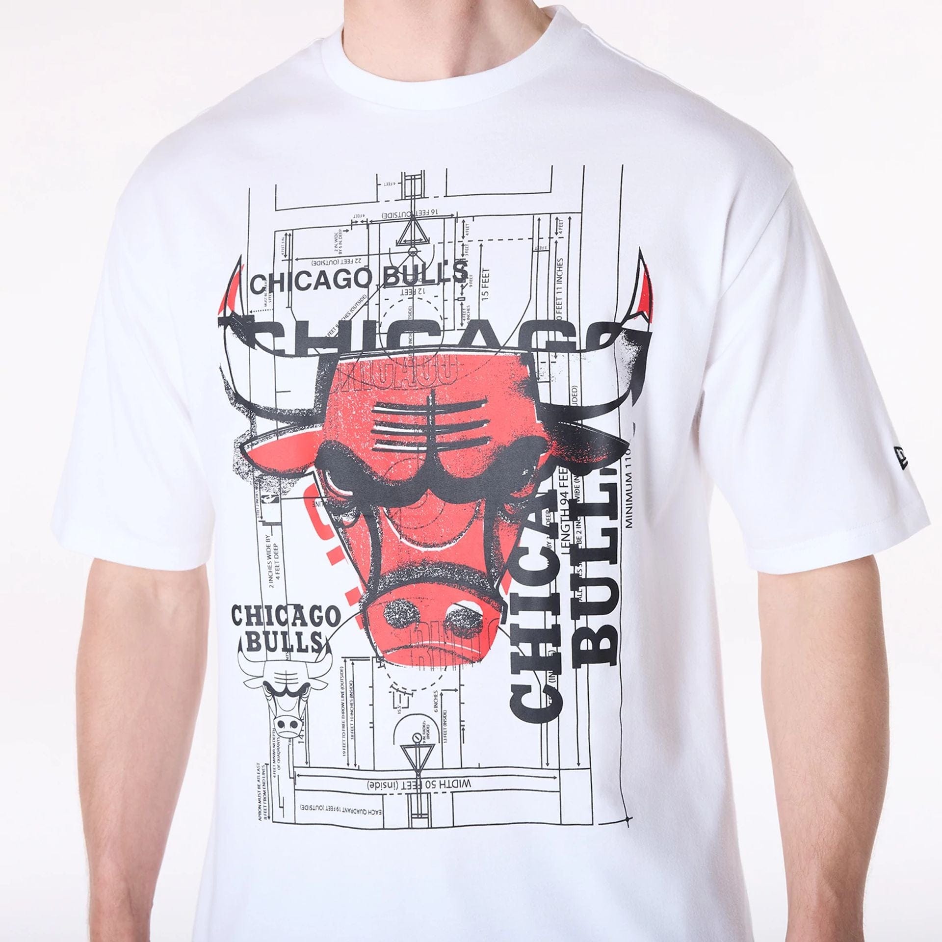 Chicago Bulls New Era Court Graphic NBA T-Shirt Weiß - STADIUMDREAMS