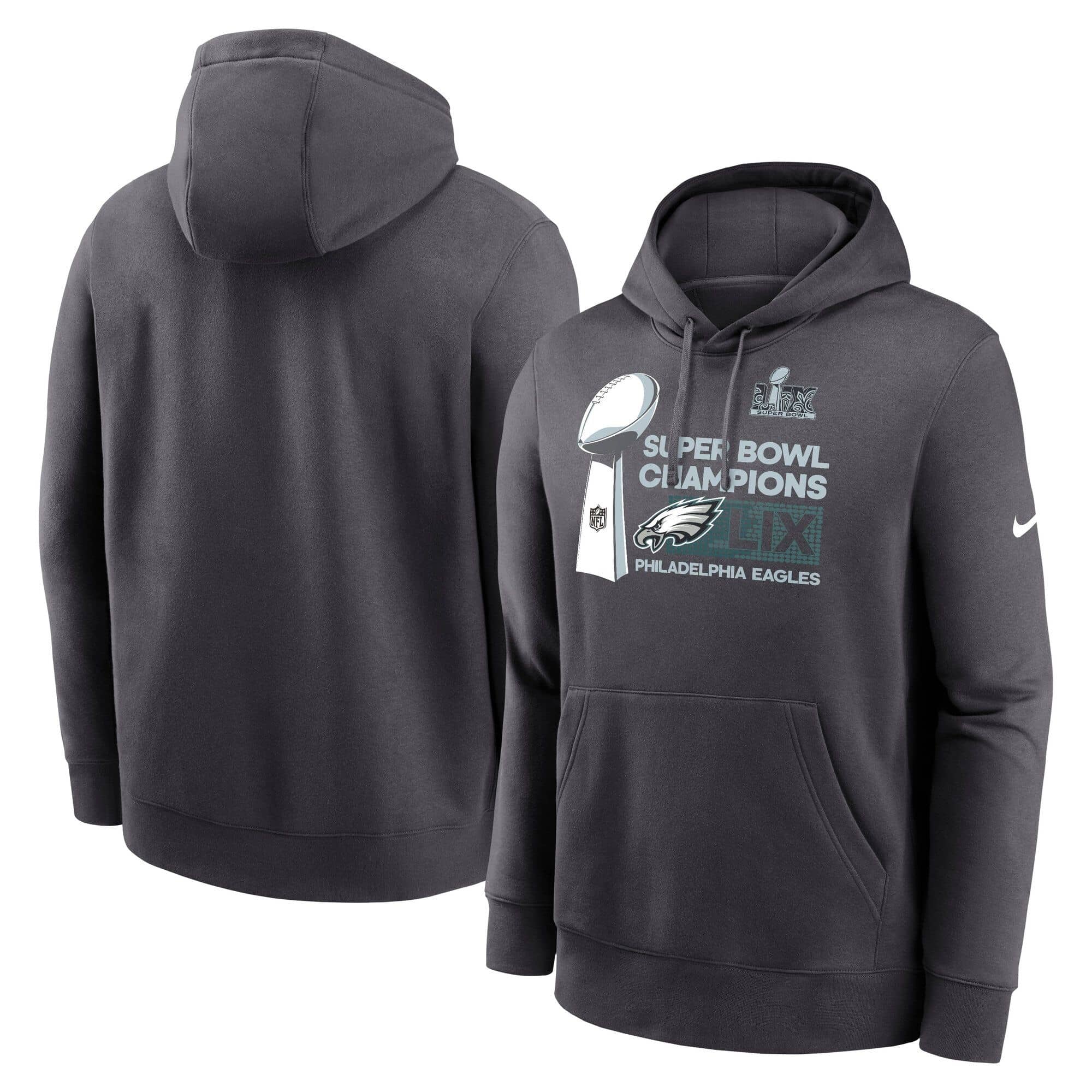 Philadelphia Eagles Super Bowl LIX Champions Locker Room Nike NFL Hoodie Grau - STADIUMDREAMS