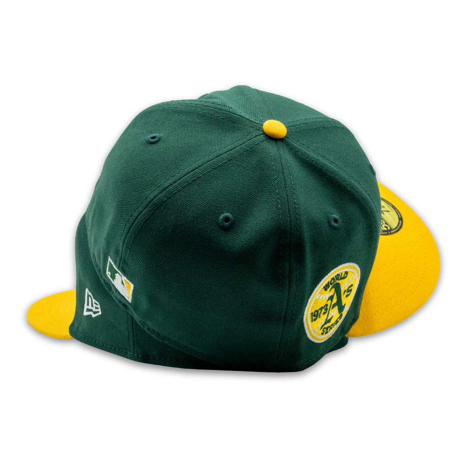 Oakland Athletics New Era MLB Upside Down World Series '73 Side Patch 59FIFTY Cap Grün - SD Exclusive - STADIUMDREAMS