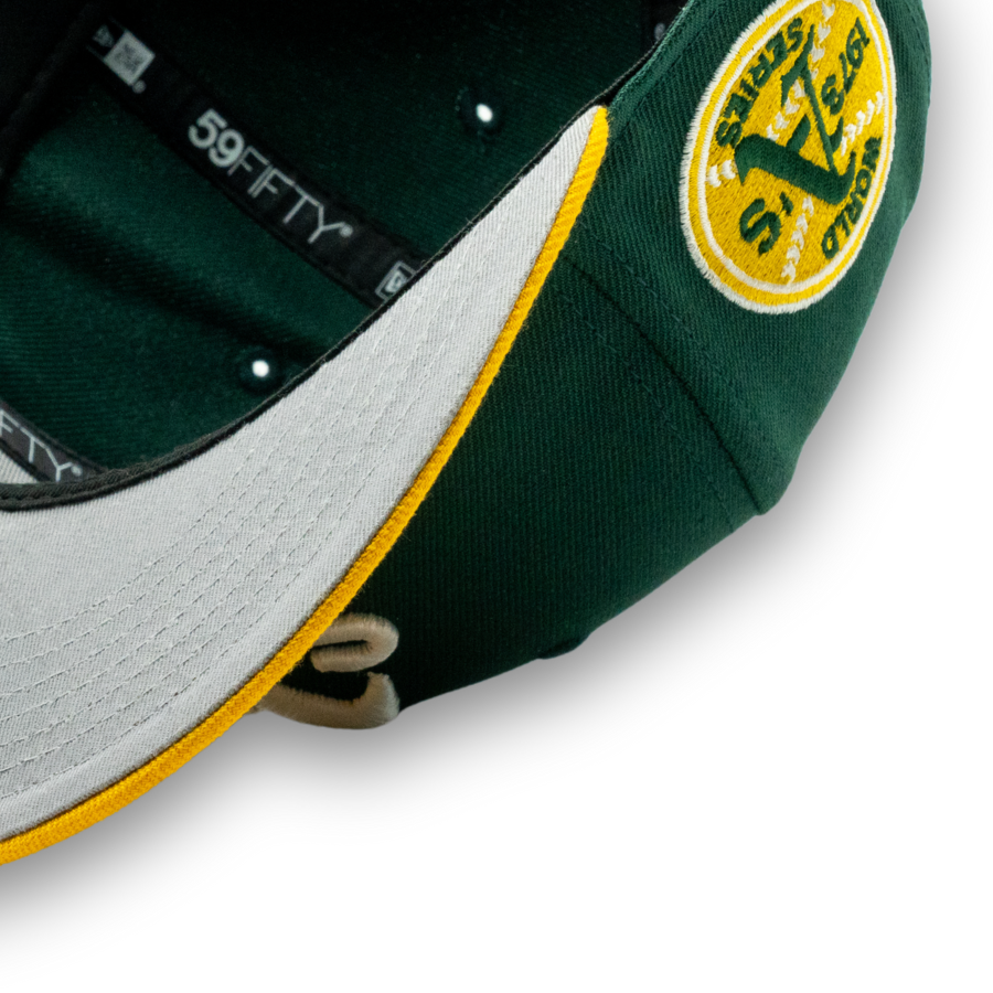 Oakland Athletics New Era MLB Upside Down World Series '73 Side Patch 59FIFTY Cap Grün - SD Exclusive