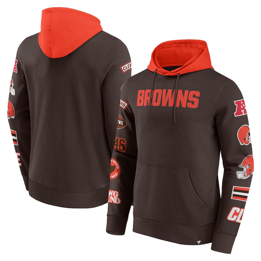 Cleveland Browns Patched Out Fleece Hoodie NFL Fanatics Braun - STADIUMDREAMS