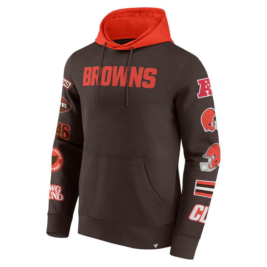 Cleveland Browns Patched Out Fleece Hoodie NFL Fanatics Braun - STADIUMDREAMS