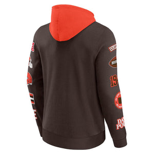 Cleveland Browns Patched Out Fleece Hoodie NFL Fanatics Braun - STADIUMDREAMS