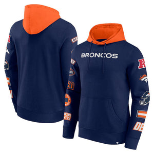 Denver Broncos Patched Out Fleece Hoodie NFL Fanatics Navy - STADIUMDREAMS