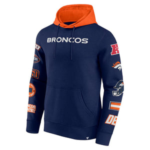 Denver Broncos Patched Out Fleece Hoodie NFL Fanatics Navy - STADIUMDREAMS