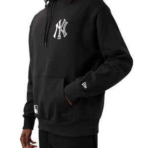 New York Yankees MLB Half Logo Oversized Hoodie schwarz - STADIUMDREAMS