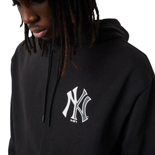 New York Yankees MLB Half Logo Oversized Hoodie schwarz - STADIUMDREAMS