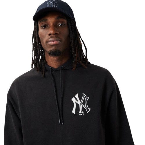 New York Yankees MLB Half Logo Oversized Hoodie schwarz - STADIUMDREAMS