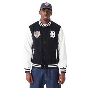 Detroit Tigers MLB Wordmark Varsity College Jacke schwarz - STADIUMDREAMS