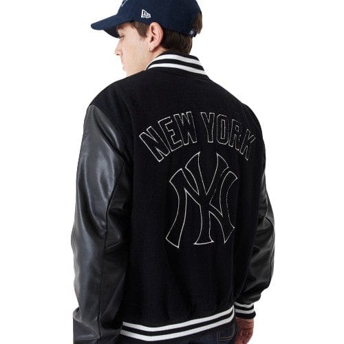 New York Yankees MLB Large Logo Varsity College Jacke schwarz - STADIUMDREAMS