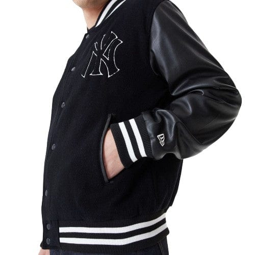 New York Yankees MLB Large Logo Varsity College Jacke schwarz - STADIUMDREAMS