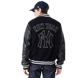 New York Yankees MLB Large Logo Varsity College Jacke schwarz - STADIUMDREAMS