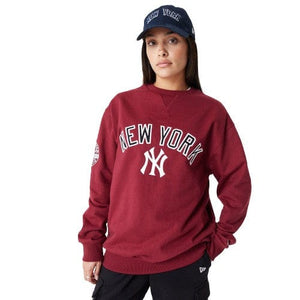 New York Yankees MLB Large Logo Oversized Crewneck Sweatshirt rot - STADIUMDREAMS