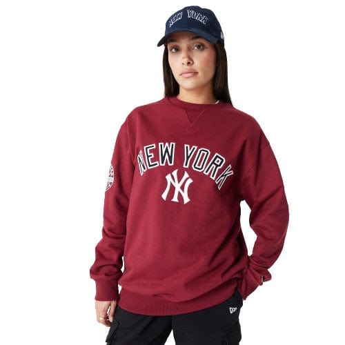 New York Yankees MLB Large Logo Oversized Crewneck Sweatshirt rot - STADIUMDREAMS