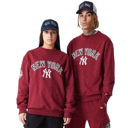 New York Yankees MLB Large Logo Oversized Crewneck Sweatshirt rot - STADIUMDREAMS