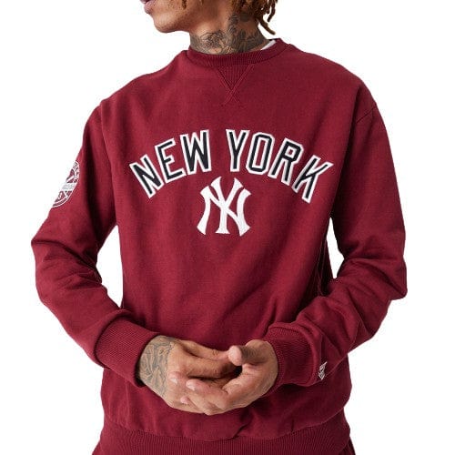 New York Yankees MLB Large Logo Oversized Crewneck Sweatshirt rot - STADIUMDREAMS