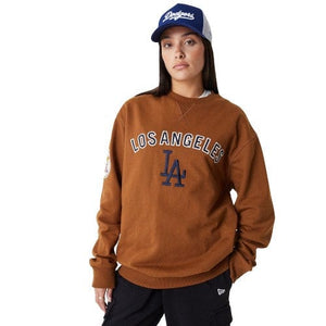 Los Angeles Dodgers MLB Large Logo Oversized Crewneck Sweatshirt beige - STADIUMDREAMS