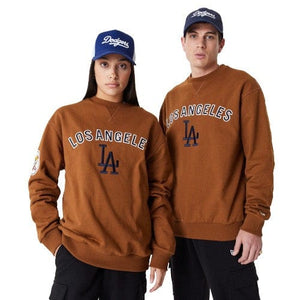 Los Angeles Dodgers MLB Large Logo Oversized Crewneck Sweatshirt beige - STADIUMDREAMS