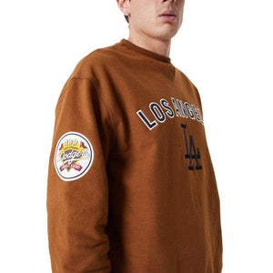 Los Angeles Dodgers MLB Large Logo Oversized Crewneck Sweatshirt beige - STADIUMDREAMS