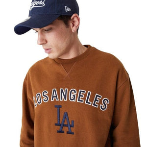 Los Angeles Dodgers MLB Large Logo Oversized Crewneck Sweatshirt beige - STADIUMDREAMS