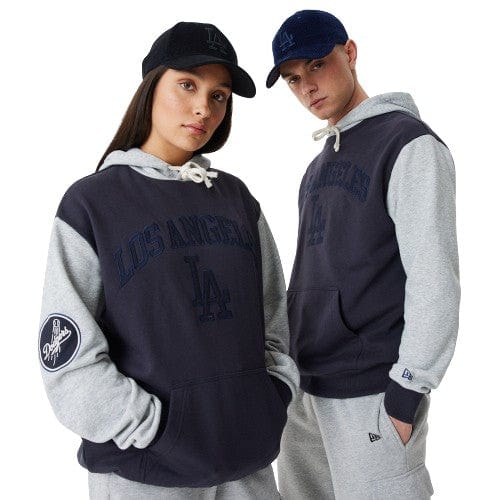 Los Angeles Dodgers MLB Team Patch Oversized Hoodie navy - STADIUMDREAMS