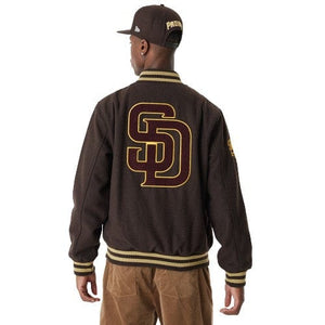 San Diego Padres MLB Patch Varsity Jacke braun - STADIUMDREAMS