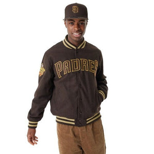 San Diego Padres MLB Patch Varsity Jacke braun - STADIUMDREAMS