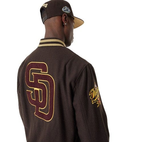 San Diego Padres MLB Patch Varsity Jacke braun - STADIUMDREAMS