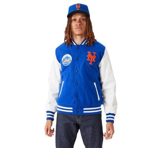 New York Mets MLB Wordmark Varsity College Jacke blau - STADIUMDREAMS