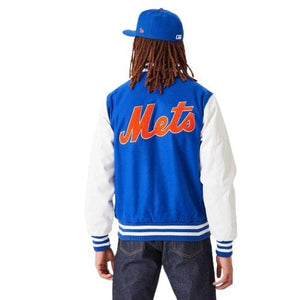 New York Mets MLB Wordmark Varsity College Jacke blau - STADIUMDREAMS