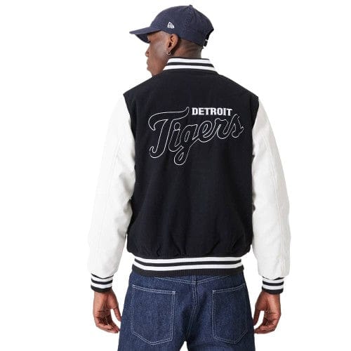 Detroit Tigers MLB Wordmark Varsity College Jacke schwarz - STADIUMDREAMS