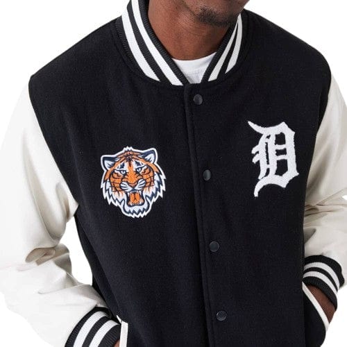 Detroit Tigers MLB Wordmark Varsity College Jacke schwarz - STADIUMDREAMS