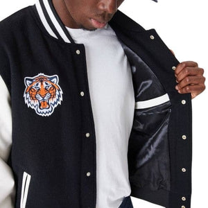 Detroit Tigers MLB Wordmark Varsity College Jacke schwarz - STADIUMDREAMS