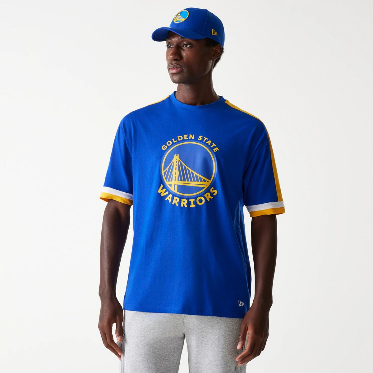 Golden State Warriors New Era NBA Panel T-Shirt Blau - STADIUMDREAMS