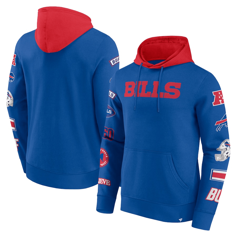 Buffalo Bills Patched Out Fleece Hoodie NFL Fanatics Blau - STADIUMDREAMS