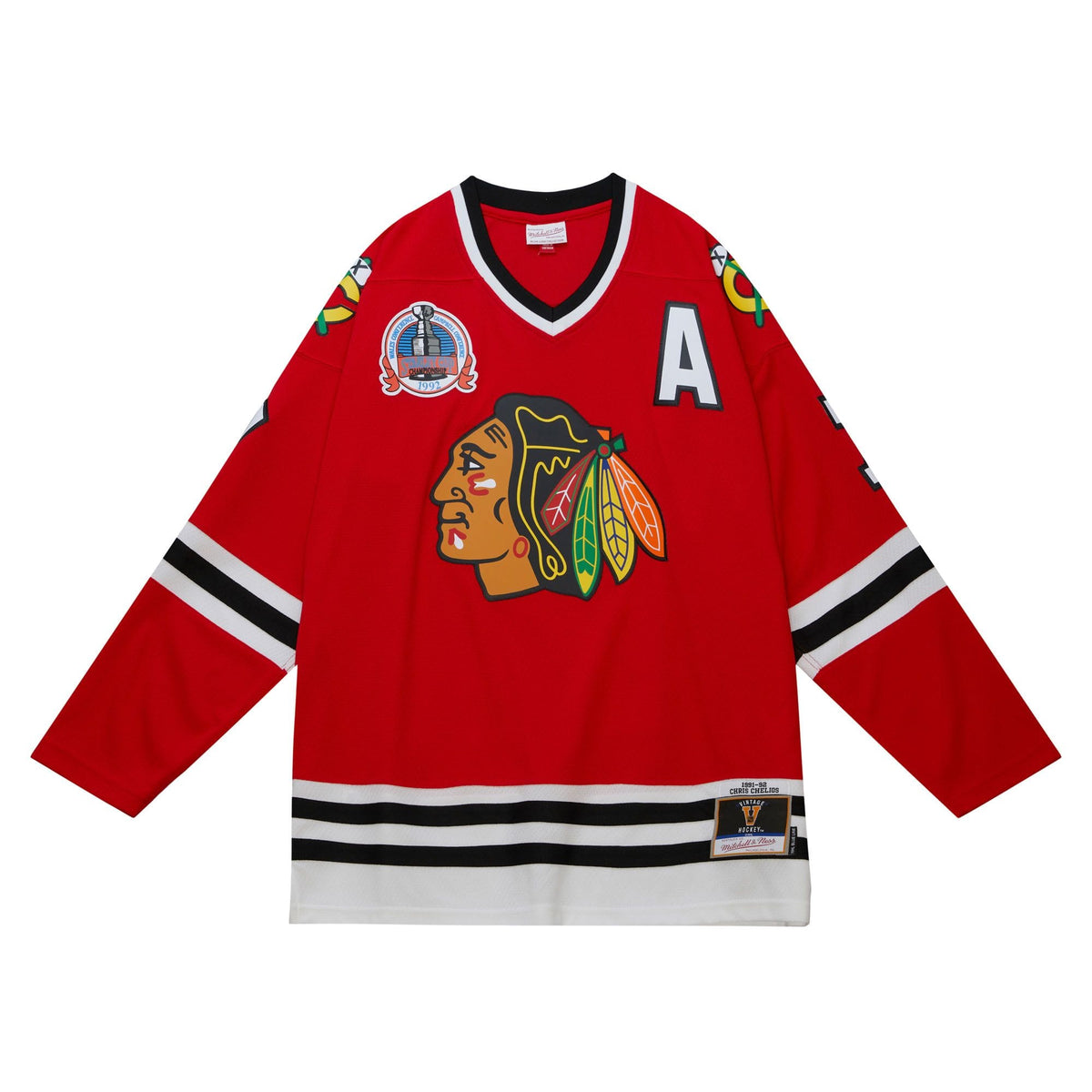 Chicago Blackhawks Chris Chelios Mitchell & Ness 1991 NHL Trikot Rot - STADIUMDREAMS