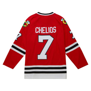 Chicago Blackhawks Chris Chelios Mitchell & Ness 1991 NHL Trikot Rot - STADIUMDREAMS