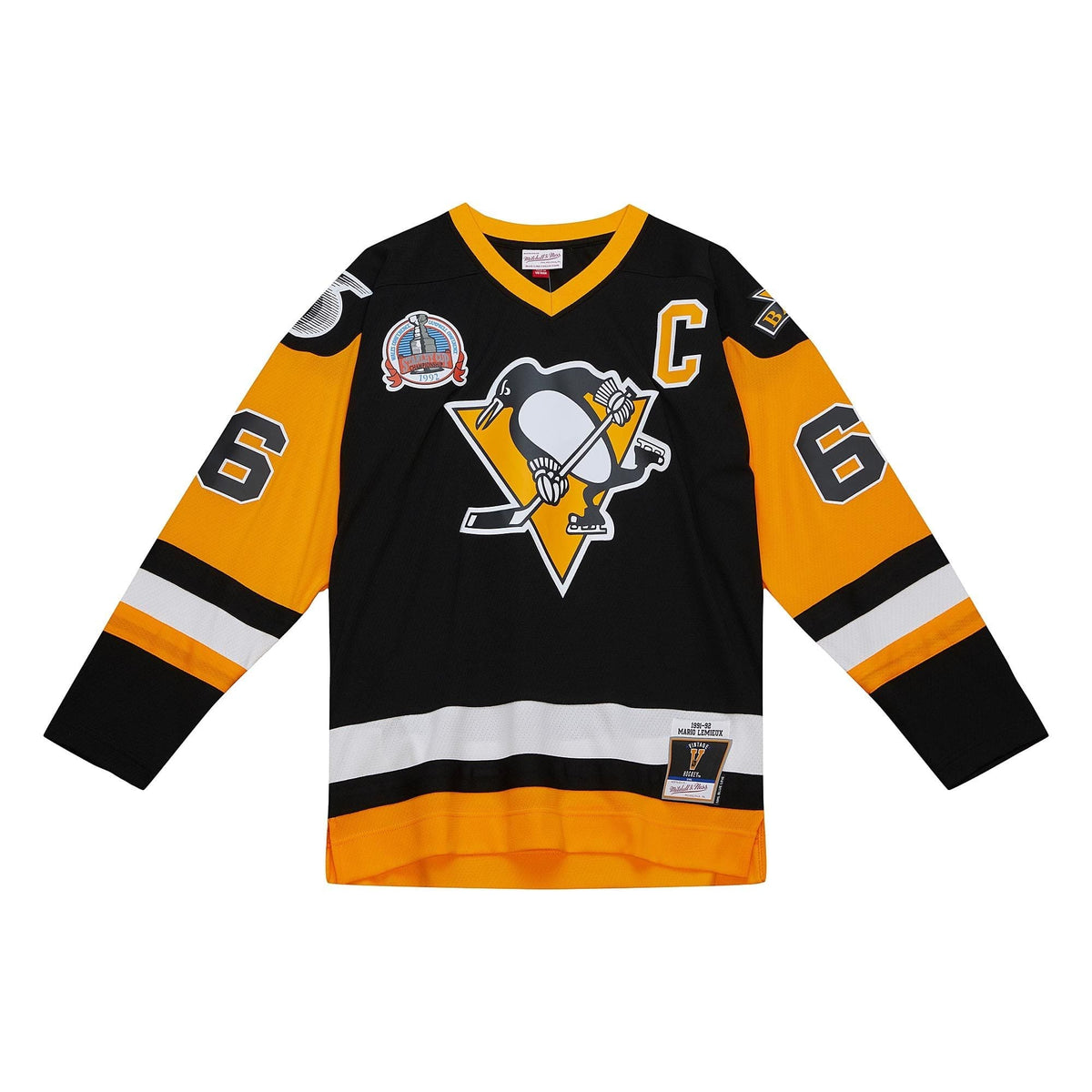 Pittsburgh Penguins Mario Lemieux Mitchell & Ness 1991 NHL Trikot Schwarz - STADIUMDREAMS