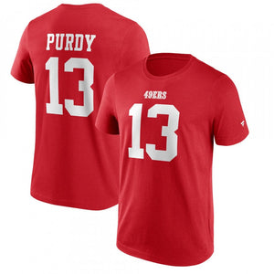 San Francisco 49ers Brock Purdy Fanatics NFL Player T-Shirt Rot - STADIUMDREAMS